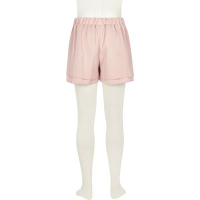 Girls pink high waisted shorts